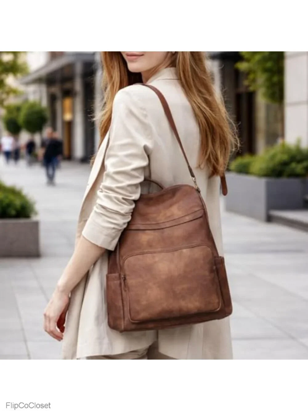 Anti-Theft Vegan Leather Convertible Backpack Purse 3-in-1 Travel Crossbody